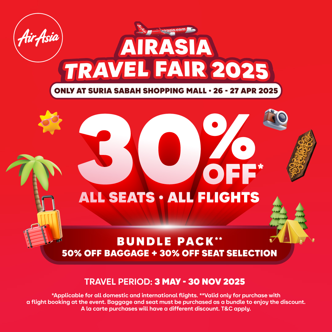 AirAsia Travel Fair 2025: Unmissable Deals Await At Suria Sabah